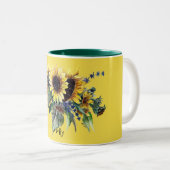 Personalisierte Sonnenblume Zweifarbige Tasse (VorderseiteRechts)