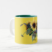 Personalisierte Sonnenblume Zweifarbige Tasse (Vorderseite Links)