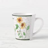 Personalisierte Sonnenblumen auf Ahorn-Blätter Milchtasse (Rechts)