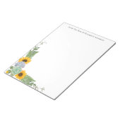 Personalisierte Sonnenblumen Blumengrün Notizblock (angewinkelt)