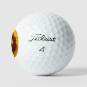 Personalisierte Sonnenblumen Botanische Blume Golfball (Logo)