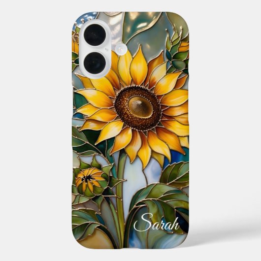 Personalisierte Sonnenblumen-Handyhülle Teal Blume Case-Mate iPhone Hülle (Rückseite)