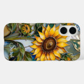 Personalisierte Sonnenblumen-Handyhülle Teal Blume Case-Mate iPhone Hülle (Rückseite (Horizontal))