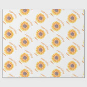Personalisierte Sonnenblumen Happy Birthday Geschenkpapier (Flach)