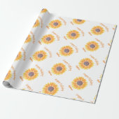 Personalisierte Sonnenblumen Happy Birthday Geschenkpapier (Ungerollt)