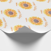 Personalisierte Sonnenblumen Happy Birthday Geschenkpapier (Ecke)