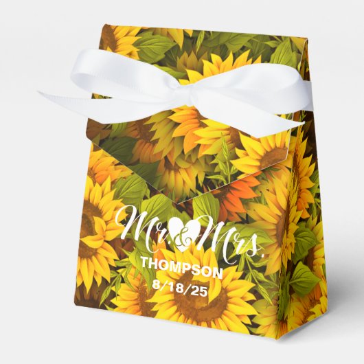 Personalisierte Sonnenblumen Hochzeitsgeschenk Geschenkschachtel (Vorderseite)