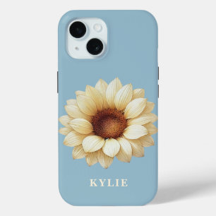 Personalisierte Sonnenblumen-Name-Blue-Handyhülle Case-Mate iPhone Hülle