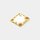 Personalisierte Sonnenblumen-Notizen im Quadrat Post-it Klebezettel (angewinkelt)