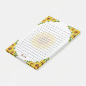 Personalisierte Sonnenblumen Notizen mit Blumenmus (angewinkelt)
