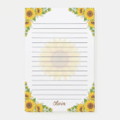 Personalisierte Sonnenblumen Notizen mit Blumenmus (Vorderseite)