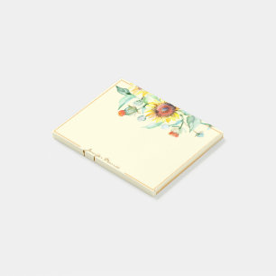 Personalisierte Sonnenblumen Post-it Klebezettel