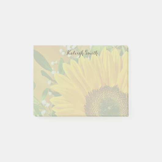 Personalisierte Sonnenblumen-Post-it-Notes Post-it Klebezettel (Vorderseite)