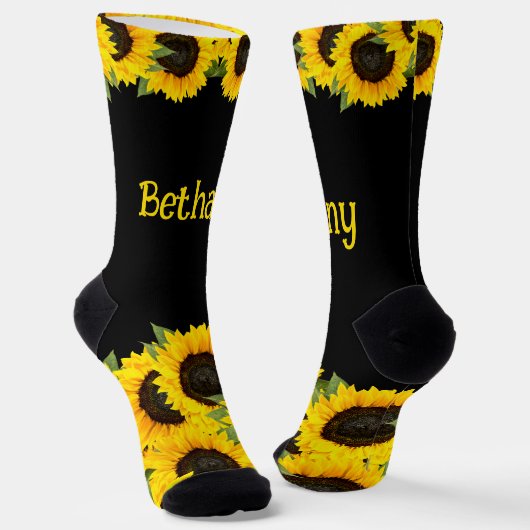 Personalisierte Sonnenblumen Socken (Gewinkelt)