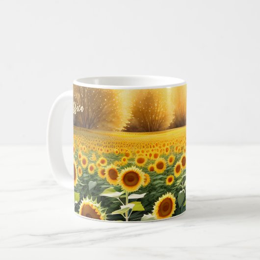 Personalisierte Sonnenblumen Tasse - Natur Inspiri (Vorderseite Links)
