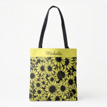 personalisierte Sonnenblumen-Tragetasche