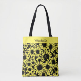 personalisierte Sonnenblumen-Tragetasche Tasche