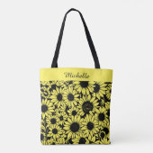 personalisierte Sonnenblumen-Tragetasche Tasche (Rückseite)