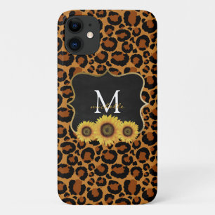 Personalisierte Sonnenblumen und Leopard Case-Mate iPhone Hülle