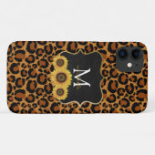 Personalisierte Sonnenblumen und Leopard Case-Mate iPhone Hülle (Rückseite (Horizontal))