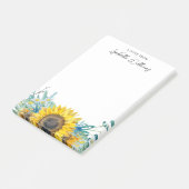 Personalisierte Sonnenblumen und Nebelblumen Rusti Post-it Klebezettel (angewinkelt)