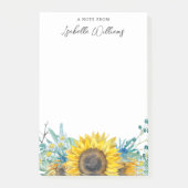 Personalisierte Sonnenblumen und Nebelblumen Rusti Post-it Klebezettel (Vorderseite)