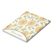 Personalisierte Sonnenblumen und Text Notizblock (Rotiert)