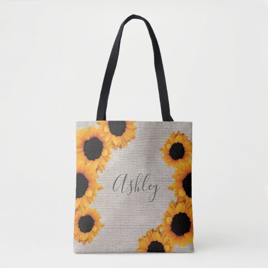 Personalisierte Sonnenblumenbeutel Tasche (Vorderseite)