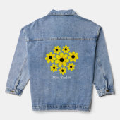 Personalisierte Sonnenblumenbrücke Wedding Denim J Jeansjacke (Rückseite)