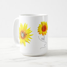 Personalisierte Sonnenblumencoffee-Tasse (Name & I