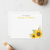 Personalisierte Sonnenblumengeschirr Mitteilungskarte (Vorderseite/Rückseite Beispiel)