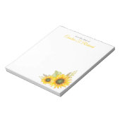 Personalisierte Sonnenblumengeschirr Notizblock (Rotiert)