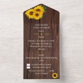 Personalisierte Sonnenblumenhochzeit All In One Einladung (Innen Boden)