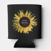 Personalisierte Sonnenblumenhochzeit Dosenkühler (Rückseite)