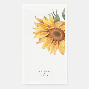 Personalisierte Sonnenblumenhochzeit Serviette