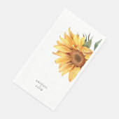Personalisierte Sonnenblumenhochzeit Serviette (Ecke)