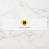 Personalisierte Sonnenblumenhochzeit Wasserflaschenetikett (Einzelnes Label)