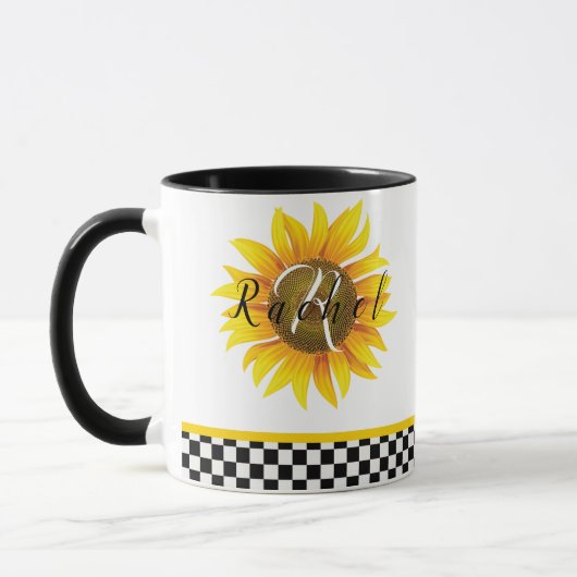 Personalisierte Sonnenblumenkaffee Tasse (Links)