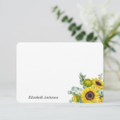 Personalisierte Sonnenblumenkarte Dankeskarte (Stehend Vorderseite)