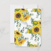 Personalisierte Sonnenblumenkarte Dankeskarte (Rückseite)