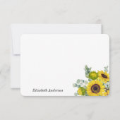 Personalisierte Sonnenblumenkarte Dankeskarte (Vorderseite)