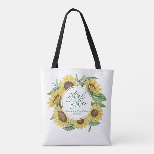 Personalisierte Sonnenblumenkruste Tasche (Rückseite)