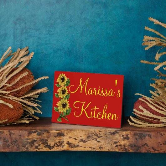 Personalisierte Sonnenblumenküche Fotoplatte (Seite)