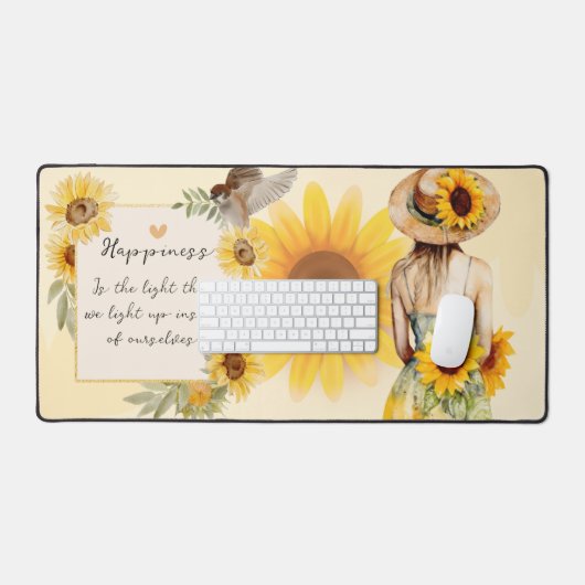 Personalisierte Sonnenblumenmatte Schreibtischunterlage (Tastatur & Maus)