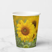 Personalisierte Sonnenblumenpapier Party Drinks Pappbecher (Rückseite)