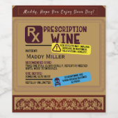 Personalisierte Sonnenbrand-Rx-Verschreibung Weinetikett (Einzelnes Label)