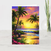Personalisierte Sonnenuntergang Tropical Birthday  Karte (Vorderseite)
