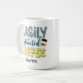 Personalisierte, sonnige, leicht ablenkbare Kaffee Kaffeetasse (Vorderseite Links)