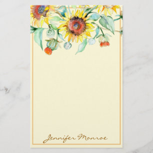 Personalisierte sonnige Sonnenblumen Briefpapier