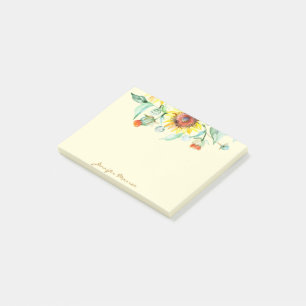 Personalisierte sonnige Sonnenblumen Post-it Klebezettel